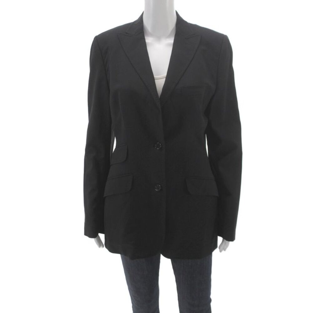 Dolce & Gabbana Womens Collared Buttoned Long Sleeve Blazer Black Size M